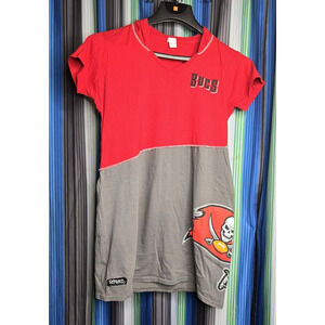 NFL Tampa Bay Buccaneers Hooded Red And Grey Mini Dress Size XL Refried